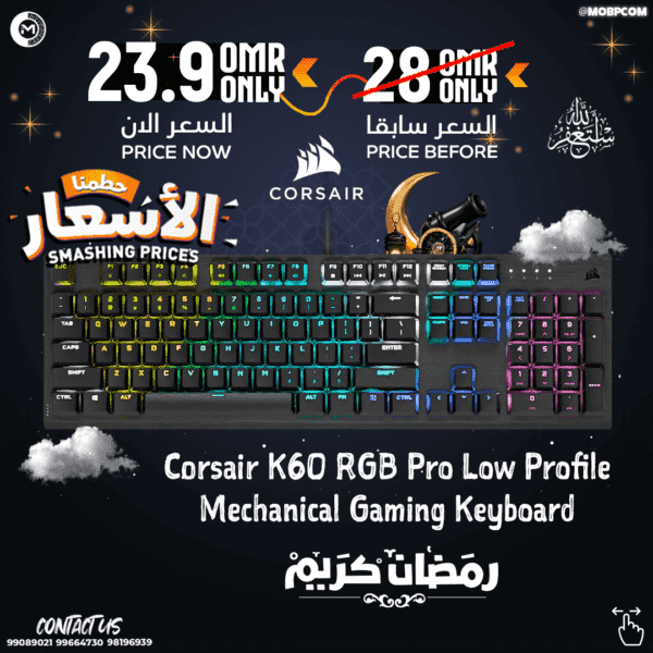 Corsir K60 RGB Pro Low Profile Mechanical gaming Keyboard