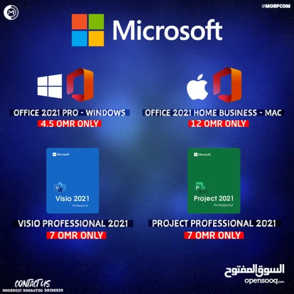 MICROSOFT OFFICE for Windows and MAC, visio, project