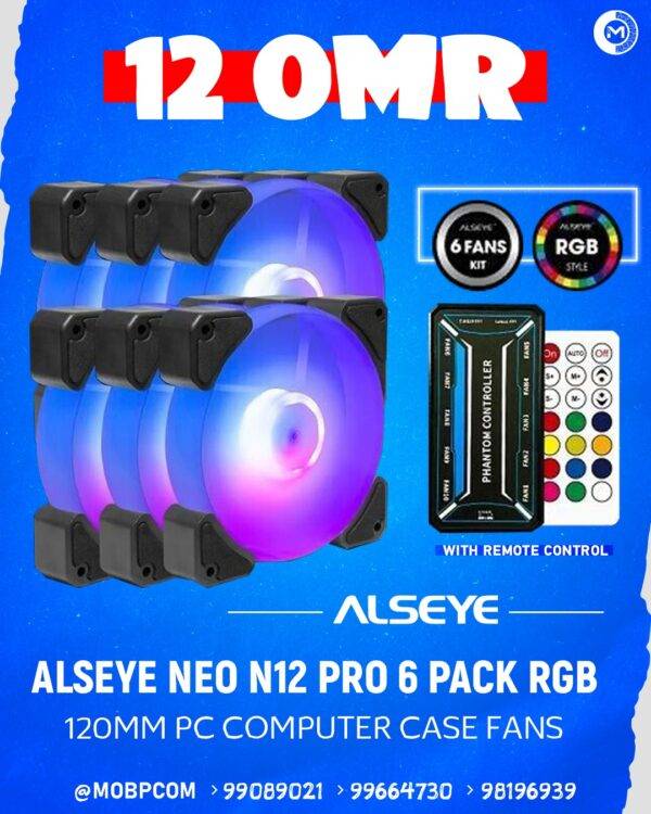 ALSEYE NEO N12 PRO 6 PACK RGB 120MM Fans