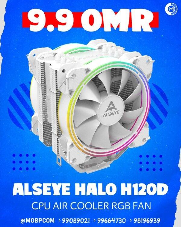 ALSEYE HALO H120D CPU COOLER RGB FAN WHITE