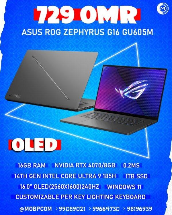 ASUS ROG ZEPHYRUS G16 GU605M GAMING LAPTOP