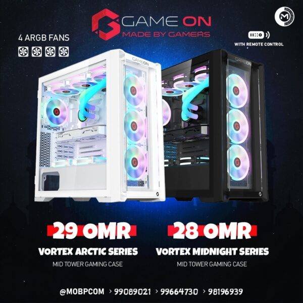 GAMEON CASE VORTEX BLACK WHITE