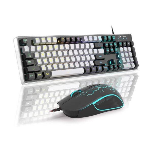 MAGEGEE K1 WIRED MEMBRANE KEYBOARD AND MOUSE BLACK GRAY