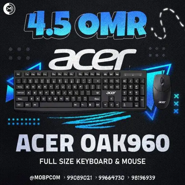 ACER OAK960 FULL SIZE KEYBOARD AND MOUSE