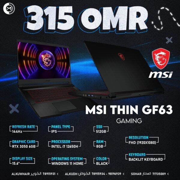 MSI THIN GF63 GAMING LAPTOP