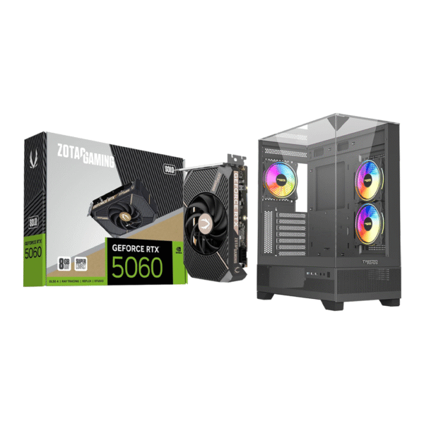 ZOTAC RTX 5060 SOLO 8GB, INTEL I5 13400F, DEEPCOOL AG200, MSI H610M-G, 16GB DDR4 3200 MHZ, 512 GB SSD, 750W,TWISTED MINDS QUANTUM CASE - 3 FANS