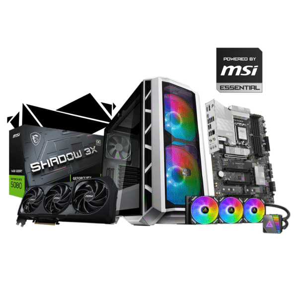 RTX 5080 16GB SHADOW 3X OC, Intel Ultra Core 5 245K, PRO B860-P WIFI, Antec Symphony 360 ARGB Liquid Cooler, 32GB DDR5 6000MHz, 1TB Gen 4 M.2 NVMe, 1000W Gold, Cooler Master H500P Mesh w/ 3 Fans