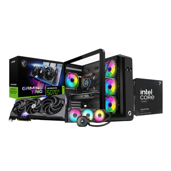 MSI RTX 5070 Ti 16G GAMING TRIO OC PLUS, Intel Core Ultra 7 265KF, NAUTILUS 360 RS ARGB, Gigabyte Z890M GAMING X, 1 TB gen 4, 32gb mhz 6000mhz ddr5, 850w gold antec, GAMEON Infinity - 7 fans