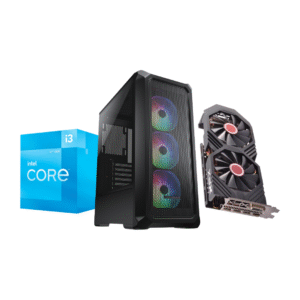 RX 580 8GB, INTEL I3 12100, STOCK COOLER, H610M, 500 GB, 16 GB  3200 MHZ, 550W, COUGAR ARCHON 2 MESH RGB