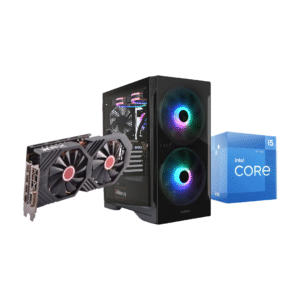 RX 580 8GB REFURBISHED, INTEL I5 10400F, STOCK FAN, ASROCK B560M, 16GB NON RGB, 500 GB M.2 KINGSTON, 1 TB HDD, 550W, APOLLO E2 ELITE GAMING CASE