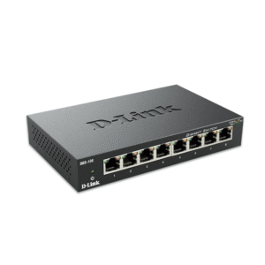 D-Link Ethernet Switch, 8 Port Gigabit Unmanaged Metal Fanless Desktop or Wall Mount Design (DGS-108), Black