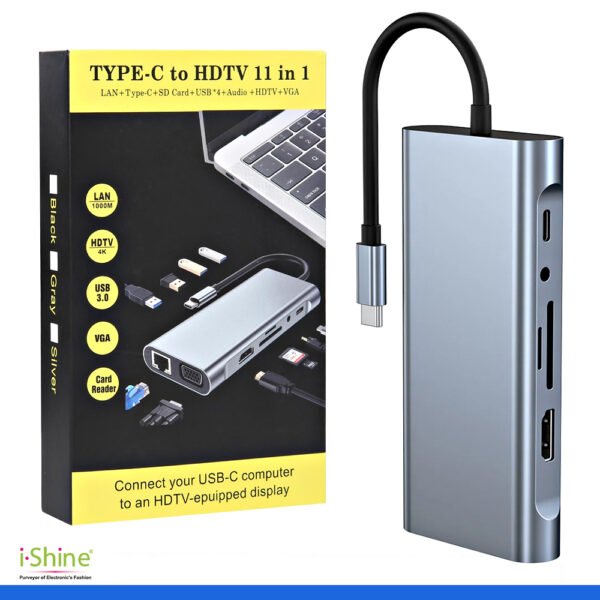 Type-C to HDTV 11-in-1 Multi-Function Dock Station Adapter