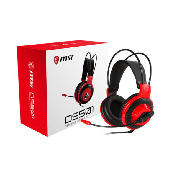 MSI DS501 Gaming Headset – 40mm Drivers, Omnidirectional Mic, Noise Reduction, 3.5mm Jack, Lightweight Design - Image 5