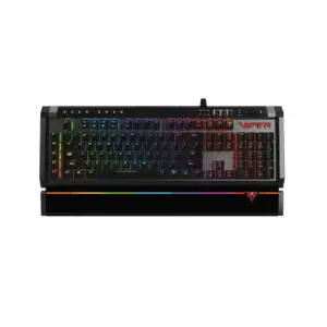 Patriot Viper V770 Mechanical Gaming Keyboard Full RGB Lighting - Kailh Red Switches, 5 Dedicated Macro Keys, Audio/USB Pass-Through Ports, Aircraft-Grade Aluminum Chassis, Removable RGB Magnetic Palm Rest