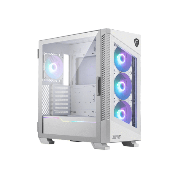 MSI MPG Velox 100R-Mid-Tower Gaming PC Case - Tempered Glass Side Panel - 4 x 120mm ARGB Fans - Liquid Cooling Support up to 360mm Radiator - Mesh Panel for Optimized Airflow