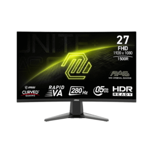 MSI MAG 276CXF 27-INCH 1920 X 1080 (FHD) CURVED MONITOR, 280HZ, HDMI, DISPLAYPORT, VGA PORT, VESA MOUNTABLE, TILT, SPEAKER, SLIM BEZEL, 0.5MS, BLACK