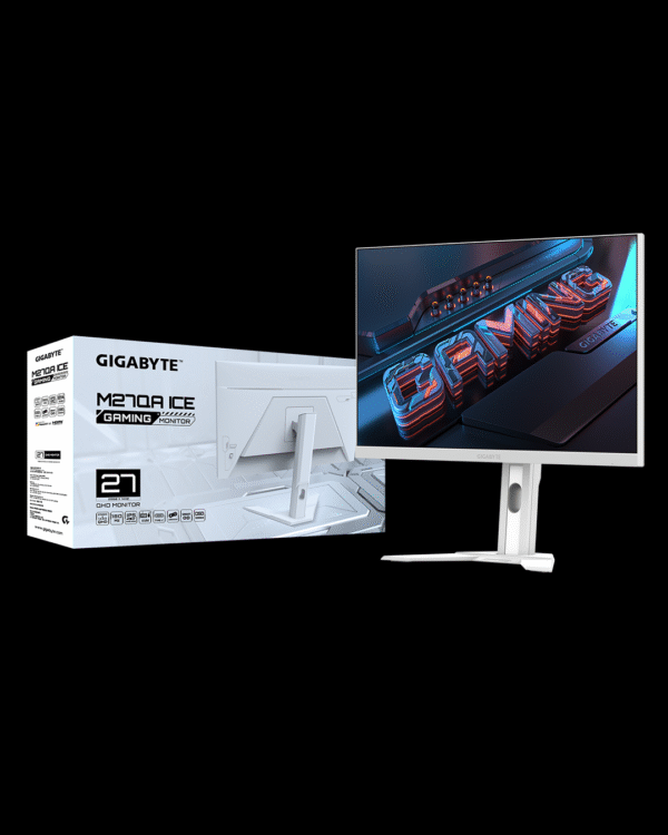 GIGABYTE M27QA ICE Gaming Monitor, 27" SS IPS Display, QHD Resolution, 180Hz Refresh Rate, 1ms (MPRT) Response Time, AMD FreeSync Technology, Aim Stabilizer Sync, Black Equalizer, White | M27QA-ICE - Image 2