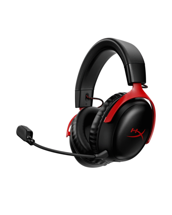 HyperX Cloud III Wireless Gaming Headset for PC, PS5, PS4, up to 120-hour Battery, 2.4GHz Wireless, DTS Spatial Audio, 53mm Angled Drivers, Memory Foam, Durable Frame, 10mm Microphone, Black/Red