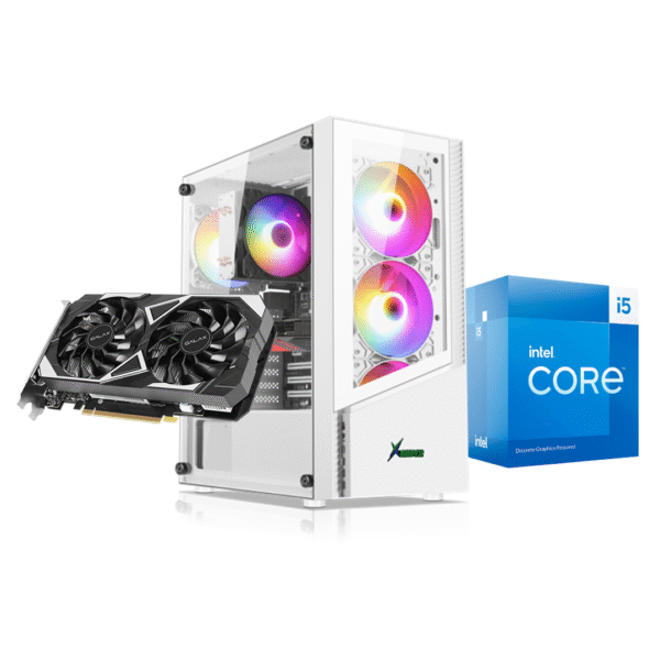 RTX 3050 6GB, intel I3 12100f, AG 200 CPU COOLER, H610m, 500 GB, 16 GB 3200mhz xpg, 600w, xander Velox TG White - 4 rgb fans