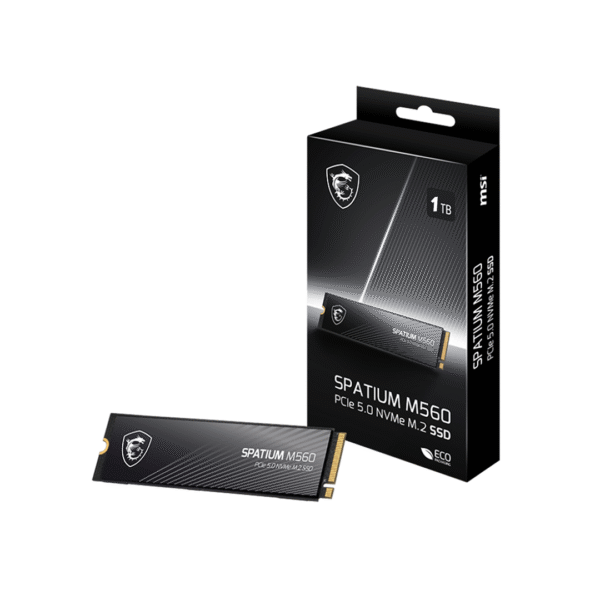 MSI SPATIUM M560 1TB PCIe 5.0 NVMe M.2 SSD – Gen5 | Read 10,300MB/s | Write 8,700MB/s - Image 2