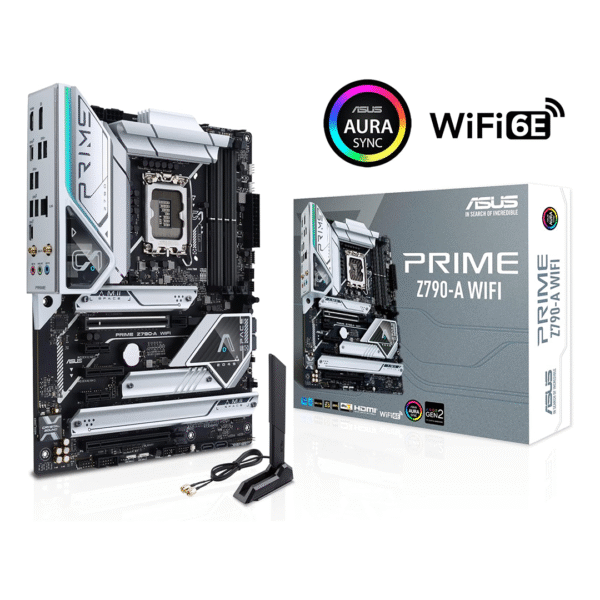 ASUS Prime Z790-A WiFi 6E LGA 1700(Intel 14th,13th&12th) ATX Motherboard (16+1 DrMOS, PCIe 5.0,DDR5,4X M.2 Slots,2.5 Gb LAN,USB 3.2 Gen 2 Front Panel Type-C, Thunderbolt 4/USB4, DP)