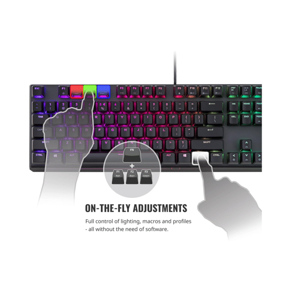 Cooler Master MasterKeys MK750 RGB Mechanical Gaming Keyboard – Cherry MX Red Switches, 16.7M RGB Lighting, 1000Hz Polling Rate, Detachable Wrist Rest, USB-C, Onboard Memory - Image 2