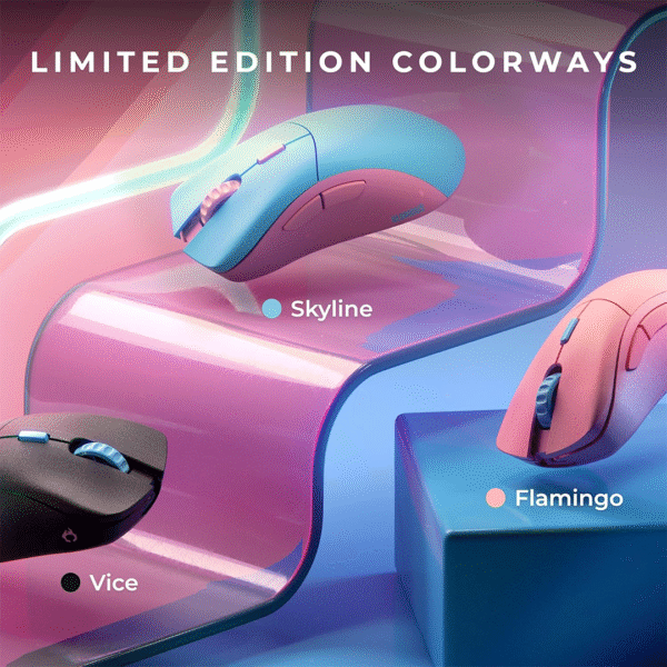 Glorious Model D PRO Wireless Gaming Mouse – Skyline Edition – Blue/Pink – Ultra-Lightweight, 1000Hz Polling Rate, 2.4GHz Wireless, 80h Battery - Image 3