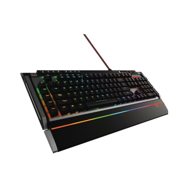 Patriot Viper V770 Mechanical Gaming Keyboard Full RGB Lighting - Kailh Red Switches, 5 Dedicated Macro Keys, Audio/USB Pass-Through Ports, Aircraft-Grade Aluminum Chassis, Removable RGB Magnetic Palm Rest - Image 2