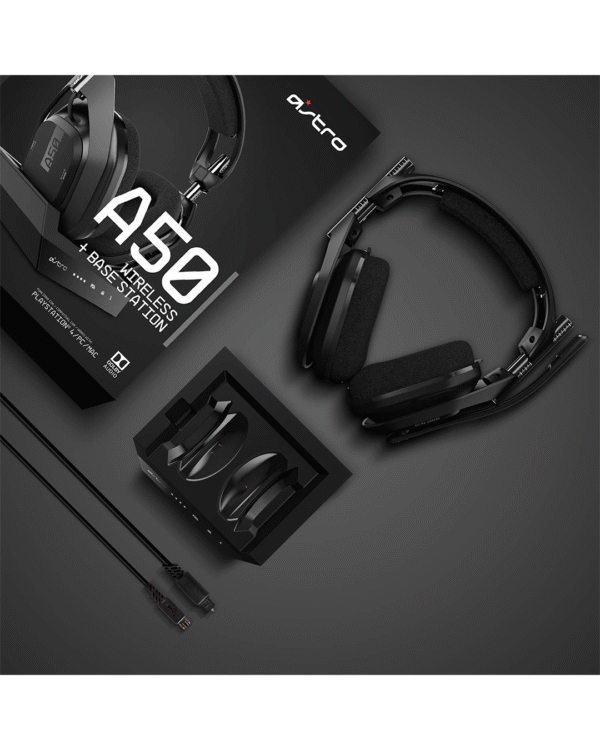 ASTRO Gaming A50 Wireless Headset + Base Station Gen 4 - Compatible With PS5, PS4, PC, Mac - Black/Silver - Image 2