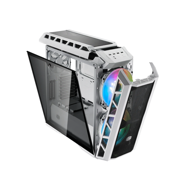 Cooler Master MasterCase H500P Mesh White ARGB Airflow ATX Mid-Tower Case – 2x 200mm ARGB Fans, 1x 140mm Fan, Tempered Glass, Cable Management, Radiator Support - Image 3