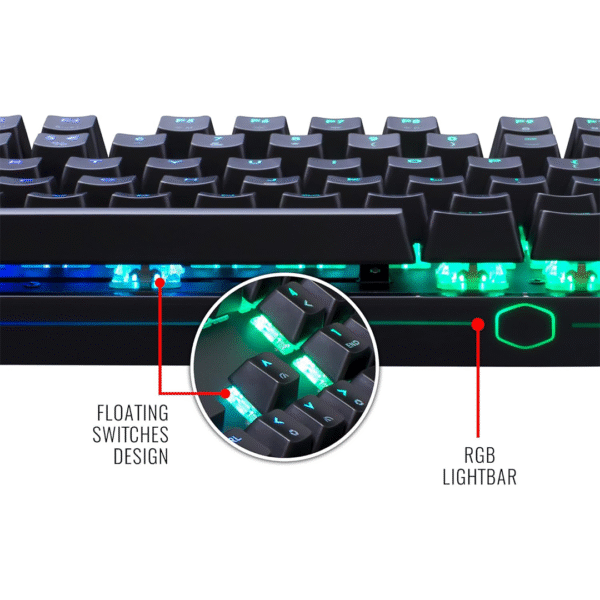 Cooler Master MasterKeys MK750 RGB Mechanical Gaming Keyboard – Cherry MX Red Switches, 16.7M RGB Lighting, 1000Hz Polling Rate, Detachable Wrist Rest, USB-C, Onboard Memory - Image 3