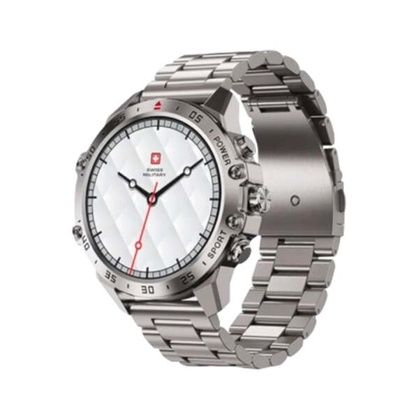 Swiss Military DOM 5 METAL STRAP GUN STAINLESS STEEL WHITE