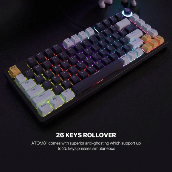 Fantech MK875V2 ATOM 81 RGB Mechanical Gaming Keyboard MIZU EDITION Navy Blue - Image 4