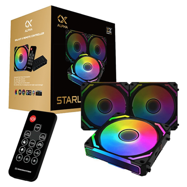 Xigmatek Starlink Ultra aRGB Fans, 2000RPM Fan Speed,  Remote Controller, 120x120x 3 Fan Pack,