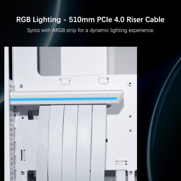 LIAN LI SUP01X Gaming Case White,Medium Case - (3x120mm PWM fans, PCIE 4.0 included) - Image 6