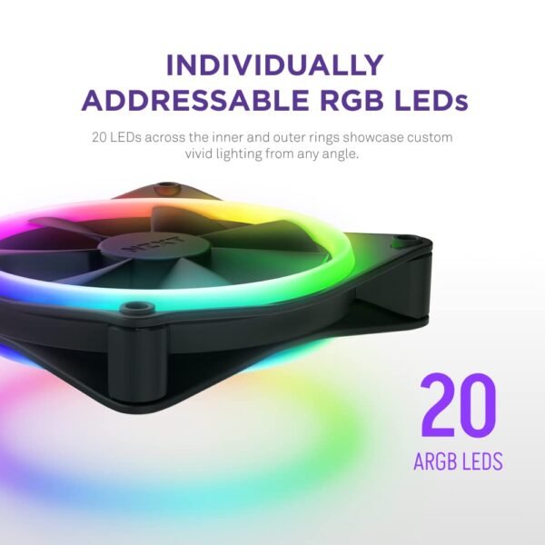 NZXT F120 RGB Duo Triple Pack - 3 x 120mm Dual-Sided RGB Fans with RGB Controller - Image 2