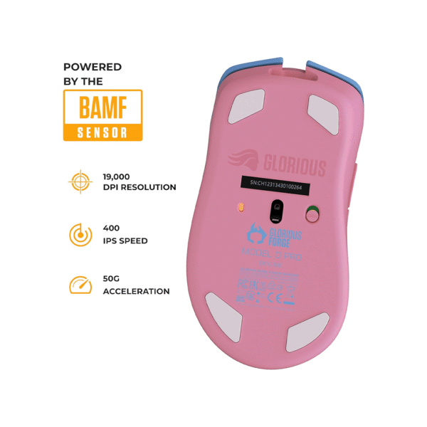 Glorious Model D PRO Wireless Gaming Mouse – Skyline Edition – Blue/Pink – Ultra-Lightweight, 1000Hz Polling Rate, 2.4GHz Wireless, 80h Battery - Image 6
