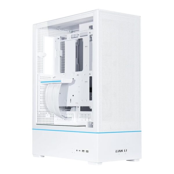 LIAN LI SUP01X Gaming Case White,Medium Case - (3x120mm PWM fans, PCIE 4.0 included)