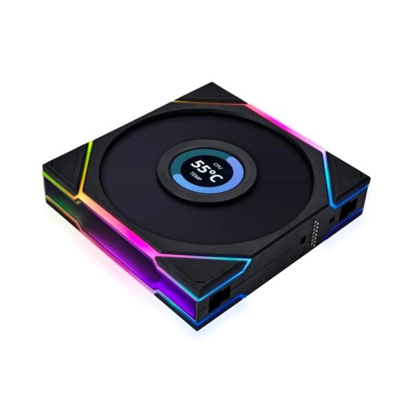 UNI FAN TL-LCD 120 Black (3pcs)aRGB PWM with LCD Screen 120mm TBC RPM (3pcs) with controller 28mm thickness - Image 5