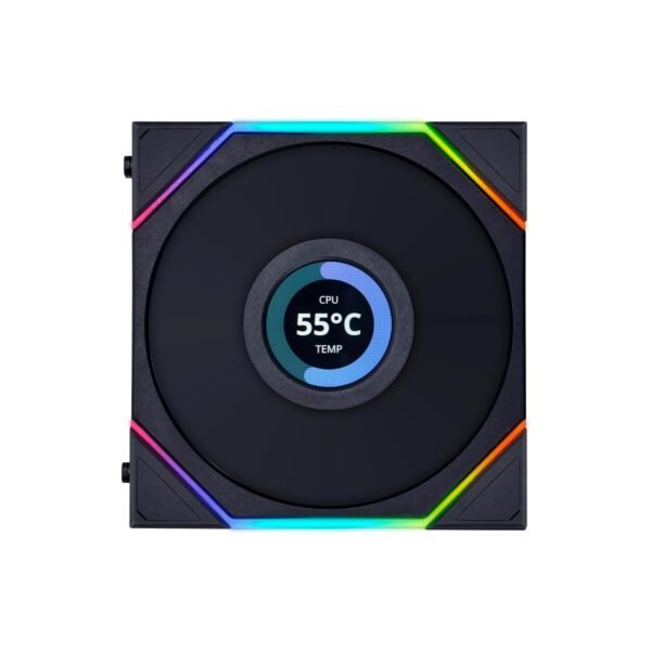 UNI FAN TL-LCD 120 Black (3pcs)aRGB PWM with LCD Screen 120mm TBC RPM (3pcs) with controller 28mm thickness - Image 3