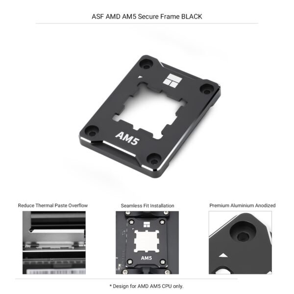 Thermalright ASF-Black AM5 CPU Holder, Corrective Anti-Bending Fixing Frame, AM5 Full-fit Fixed Non-Marking Mounter, AM5 Anti-Bending Contact Frame, CPU Cooler Standard - Image 3