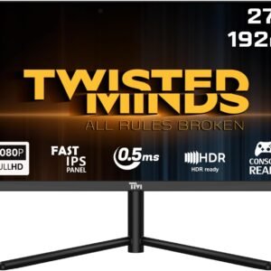 Twisted Minds 27 Inch Display Fast IPS Gaming Monitor - 1920 x 1080 FHD Resolution, 192 Hz Refresh Rate, 16:9 Aspect Ratio, 0.5ms Response Time - Black (TM27FHD192IPS)