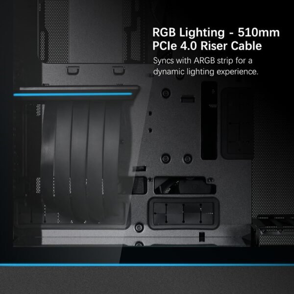 LIAN LI SUP01X Gaming Case Black,Medium Case - (3x120mm PWM fans, PCIE 4.0 included) - Image 4