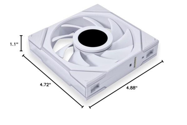 UNI FAN TL-LCD 120 White (3pcs)aRGB PWM with LCD Screen 120mm TBC RPM (3pcs) with controller 28mm thickness - Image 4