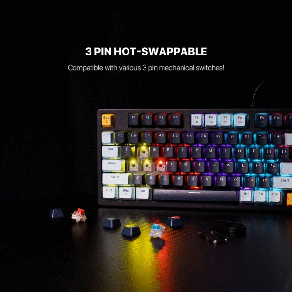 Fantech MK875V2 ATOM 81 RGB Mechanical Gaming Keyboard MIZU EDITION Navy Blue - Image 6