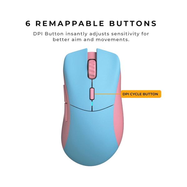 Glorious Model D PRO Wireless Gaming Mouse – Skyline Edition – Blue/Pink – Ultra-Lightweight, 1000Hz Polling Rate, 2.4GHz Wireless, 80h Battery - Image 7
