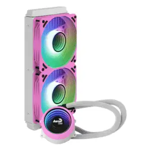Aero Cool Mirage L240 240mm ARGB LIQUID CPU Cooler, Infinity Mirror RGB Design, 2x 120mm Hydraulic Bearing Fan, Up to 1800 rpm Speed, 72.2 CFM Airflow, 60000 Hrs MTBF, Pink