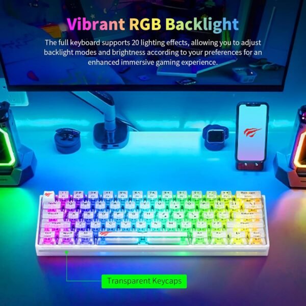 Havit KB877L Transparent Gaming Keyboard - Image 2