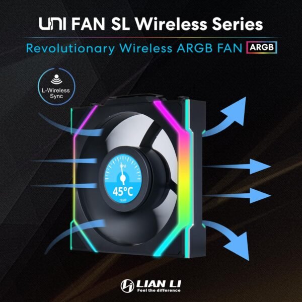 Lian Li Uni Fan SL120 Wireless LCD 120 black - Pack of 3 - Image 3