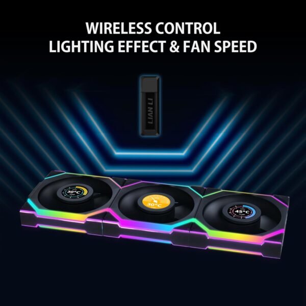 Lian Li Uni Fan SL120 Wireless LCD 120 black - Pack of 3 - Image 4